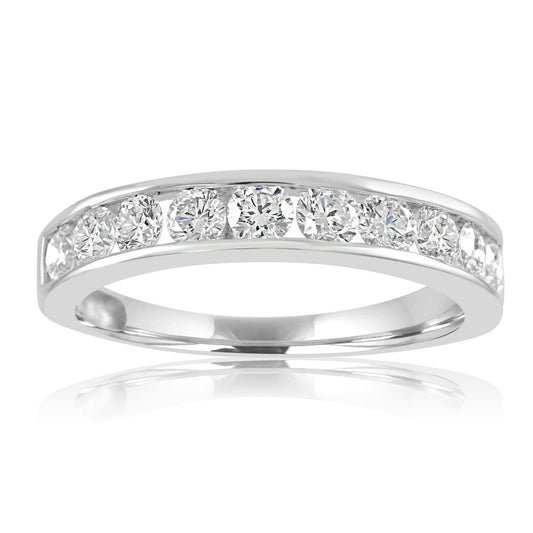 1.03 Carat Chanal Band 14K White Gold