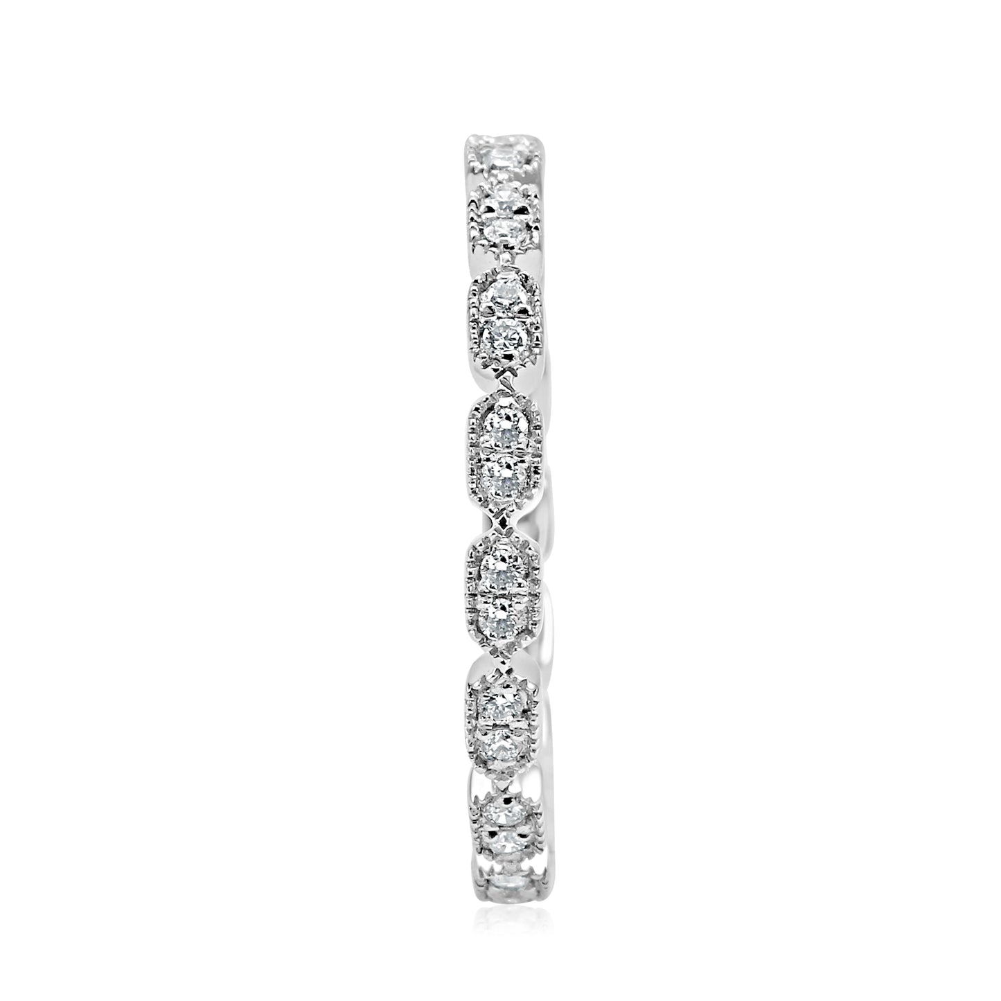 0.20 Carat Brilliant Cut Diamond Stackable Band 14K White Gold