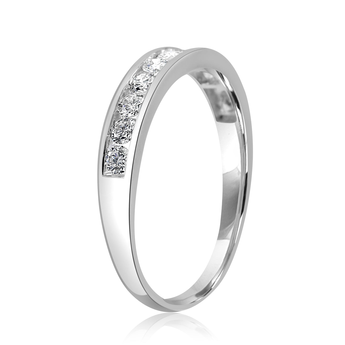 Stunning Chanal Band 0.50 Carat 14K White Gold