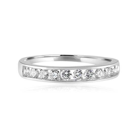 Stunning Chanal Band 0.50 Carat 14K White Gold