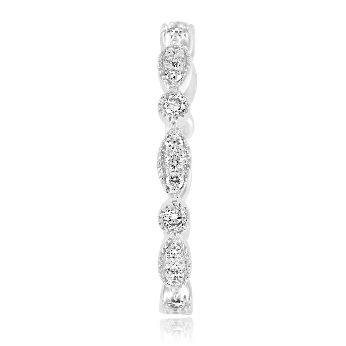 0.40 Carat Stackable Natural Diamond 14K White Gold Band