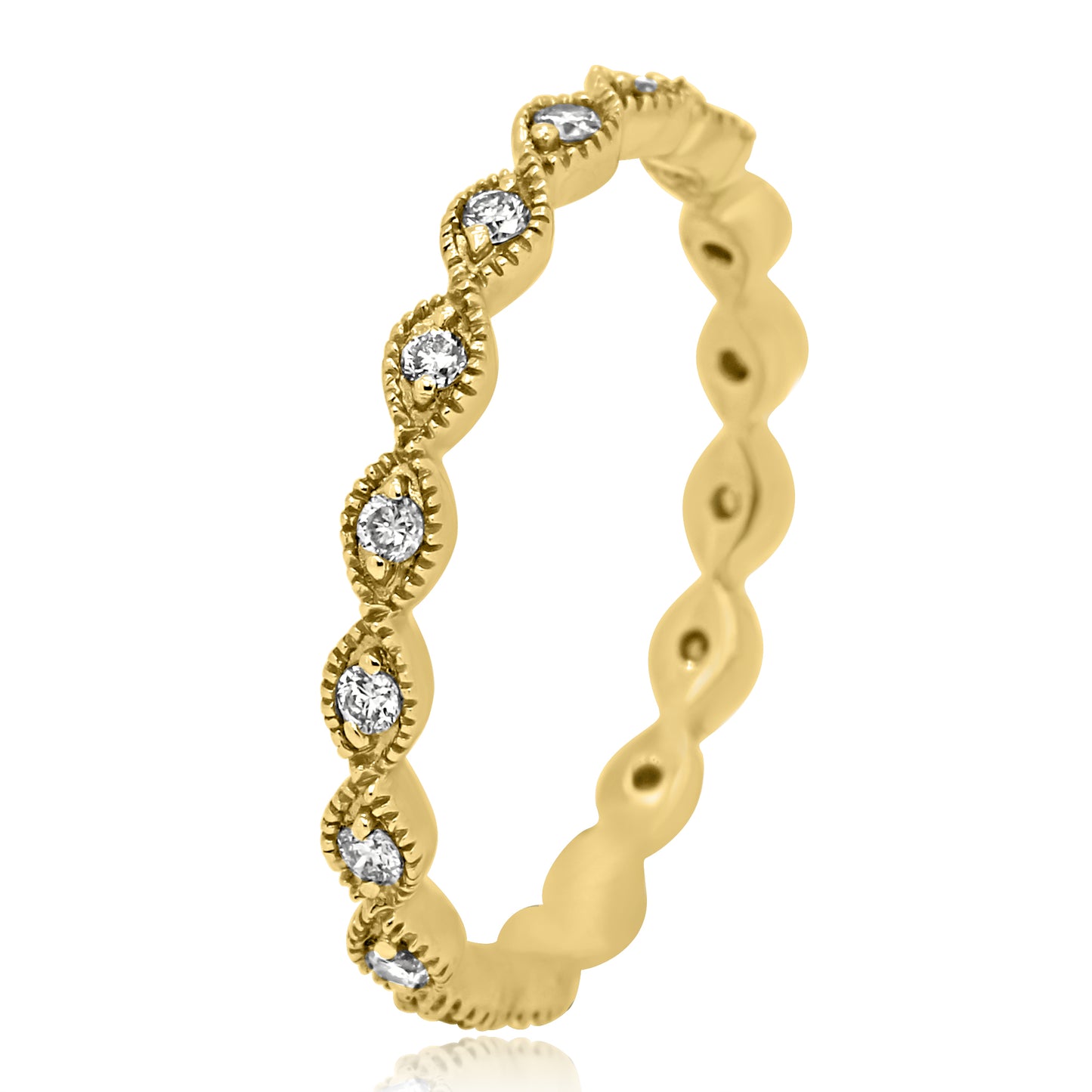 Fancy 14K Yellow Gold Diamond Eternity Band