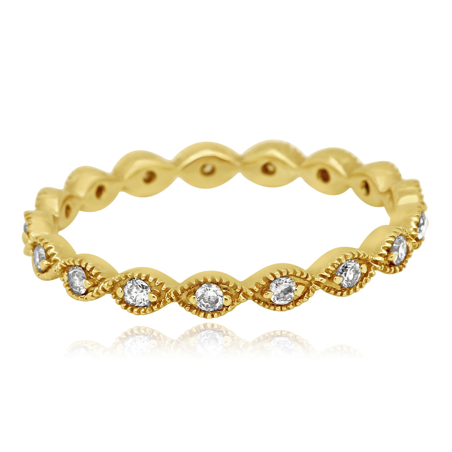 Fancy 14K Yellow Gold Diamond Eternity Band