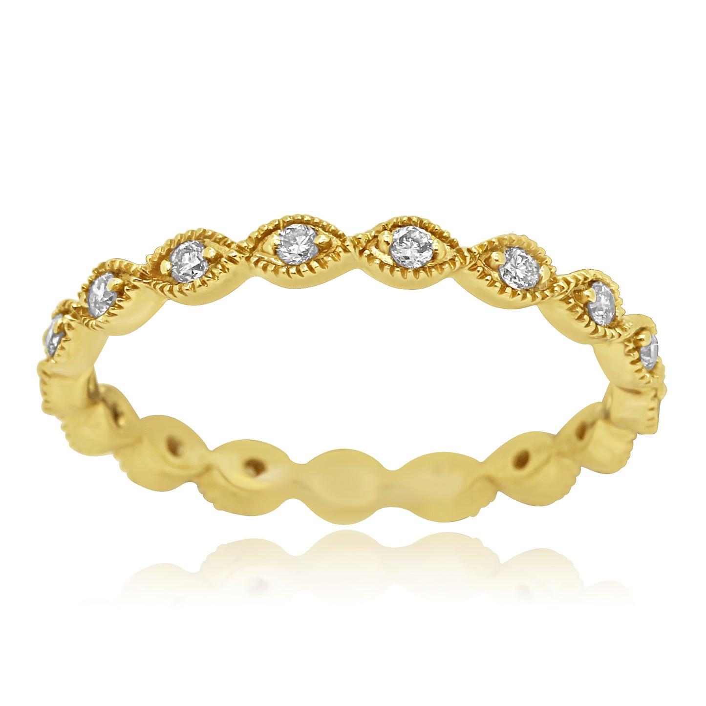 Fancy 14K Yellow Gold Diamond Eternity Band