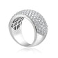 2.51 Carat 7 Rows of Diamond Band 18K White Gold